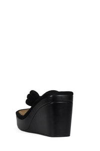 DRAMAQUEEN BLACK SUEDE CANVAS COMBO