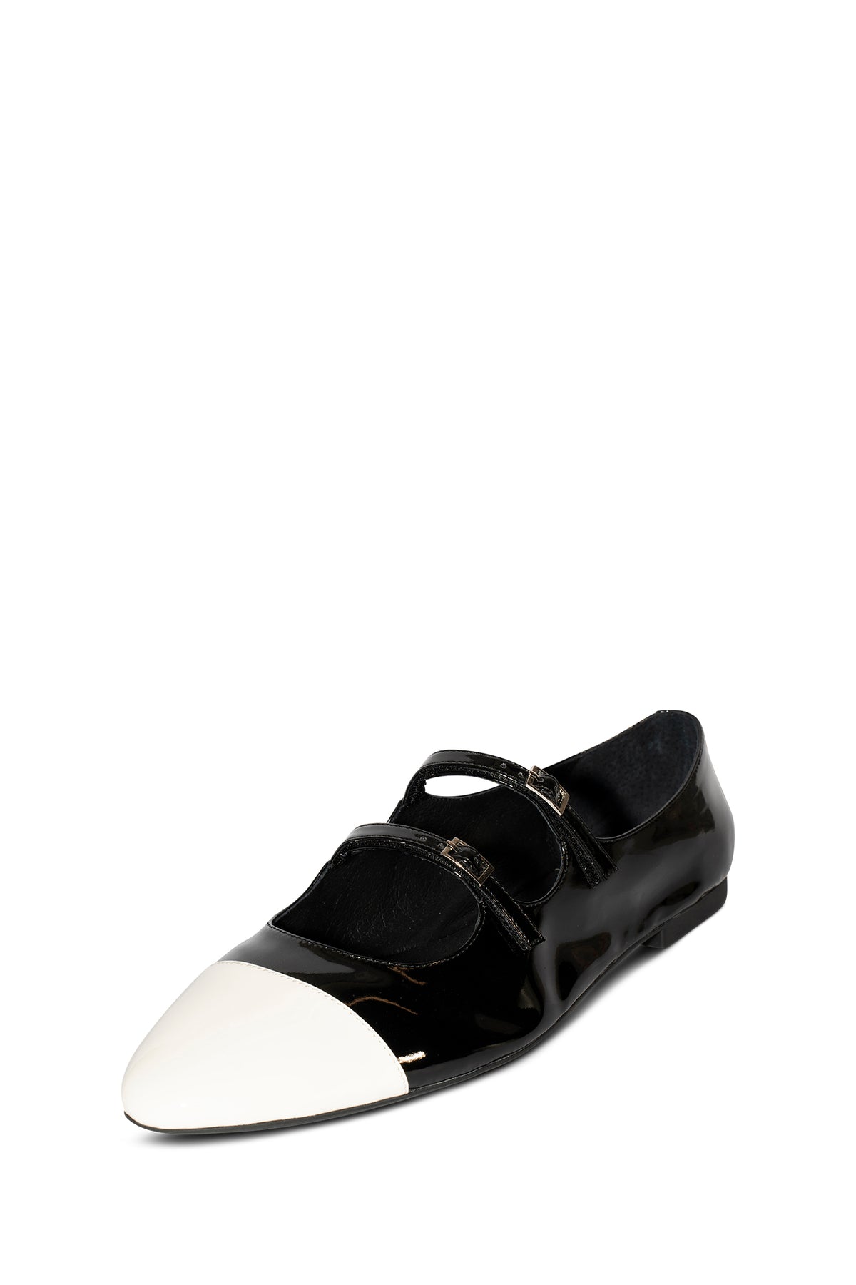 SATIN-CP BLACK PATENT WHITE PATENT