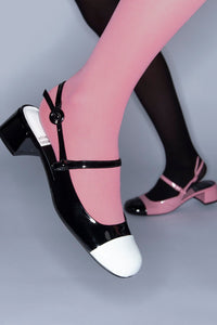 COU-COU BLACK PAT WHITE PAT