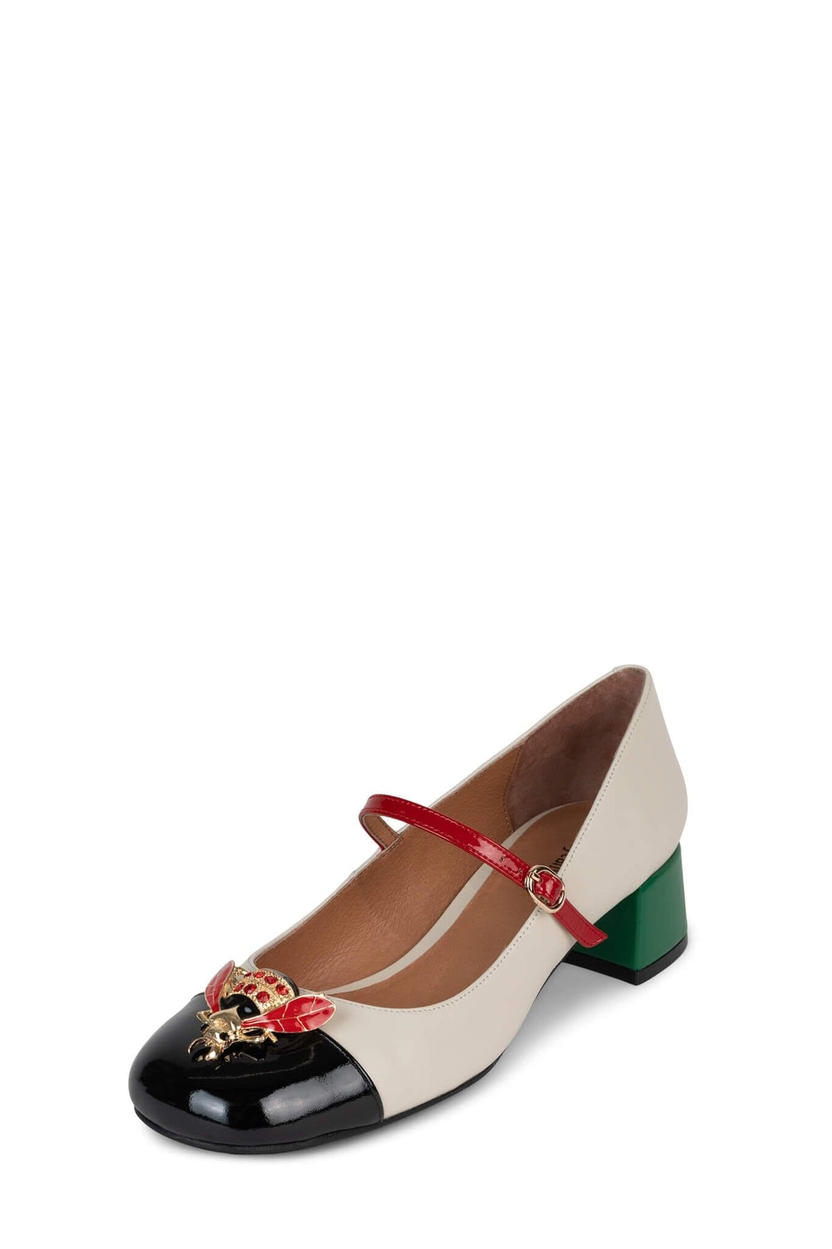 JITTERBUG IVORY BLACK PATENT RED COMBO